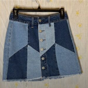 Vintage American Eagle Womens Size 0 Patchwork High Rise Mini Skirt 90s Y2K